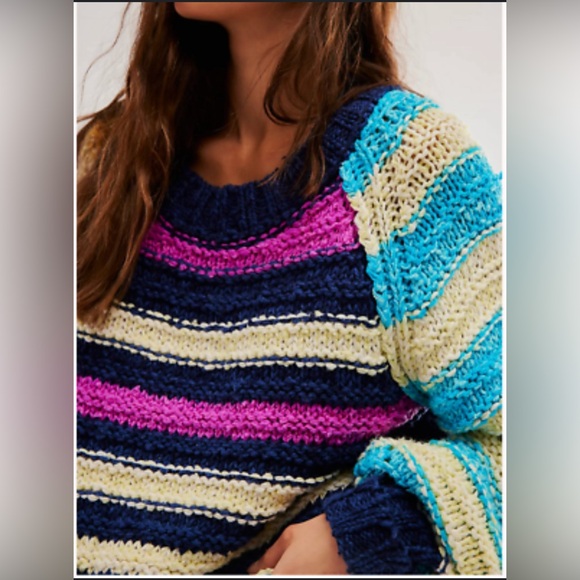 Free People Cruze Chunky Mixed Sweater XS - Picture 3 of 7
